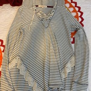 Long sleeve light lace up hoodie